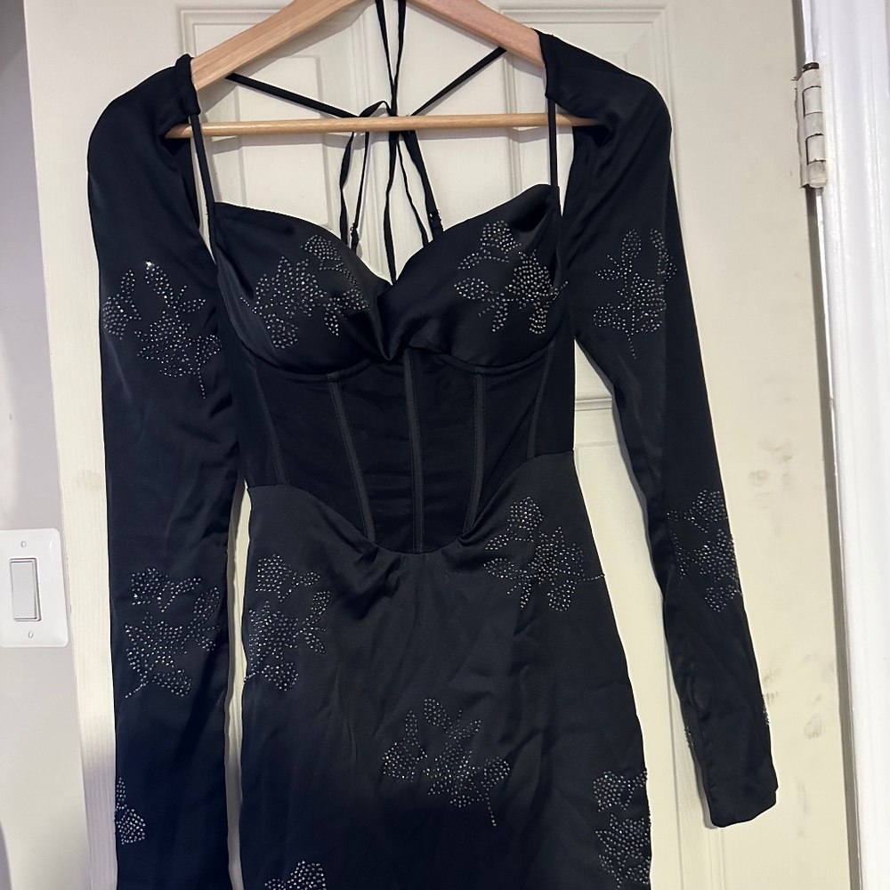 Oh Polly Black Corset Mini Dress